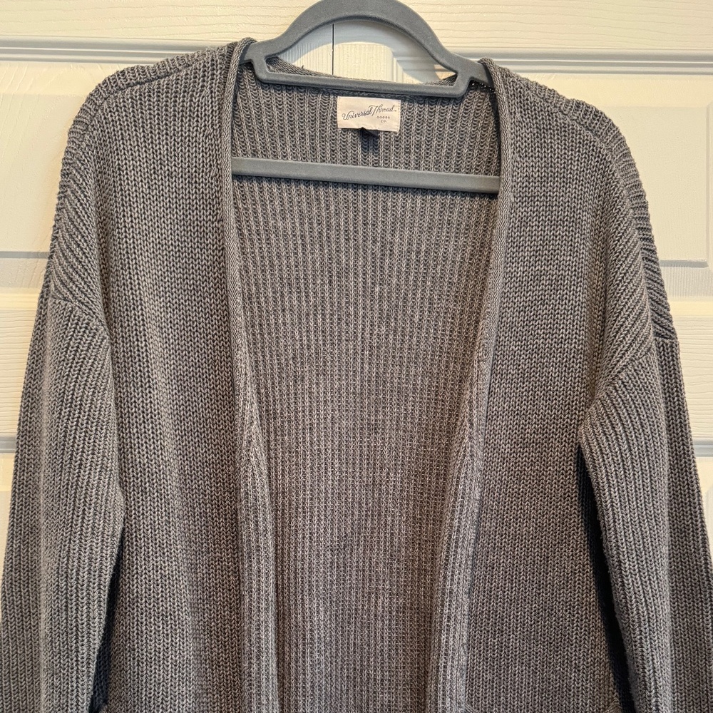 Universal Thread Gray Long Length Open-front Cardigan